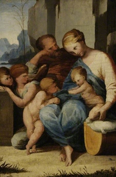 The Holy Family with the infant St John the Baptist and angels by Lubin Baugin