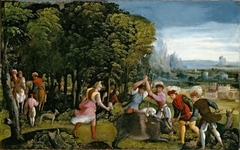 The Hunt of the Calydonian Boar by Battista Dossi