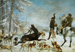 The kill of deer by Gustave Courbet