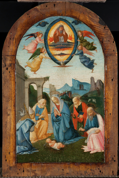 The Madonna and Four Saints Adoring the Infant Jesus by Bartolomeo di Giovanni