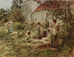 The Moated Wall by Léon Augustin Lhermitte