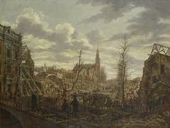 The Rapenburg in Leiden three Days after the Explosion of the Gunpowder-Ship on 12 January 1807 by Johannes Jelgerhuis