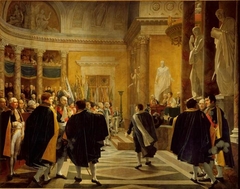 The Senate-Conservative receives the flags taken during the Austrian campaign, January 1, 1806 by Jean-Baptiste Regnault