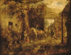 The Vigilant Stuyvesant's Wall Street Gate by John Quidor