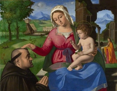 The Virgin and Child with a Supplicant by Andrea Previtali