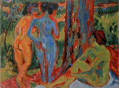 Three Nudes in the Forest by Ernst Ludwig Kirchner