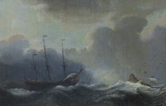 Three Ships in a Squall by Willem van de Velde the Younger