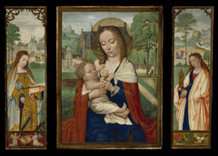 Triptych of Virgin and Child; Saints Catherine and Barbara by Simon Bening