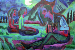 Accordion Player by Moonlight by Ernst Ludwig Kirchner