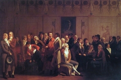 Réunion d'artistes dans l'atelier d'Isabey : salón de 1798 by Louis-Léopold Boilly