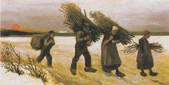 Wood gatherers in the snow by Vincent van Gogh