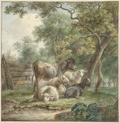 Vee in een boomgaard by Pieter Gerardus van Os