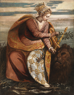 Venice, Queen of the Adriatic, Crowning the Lion of Saint Mark by Domenico Tintoretto