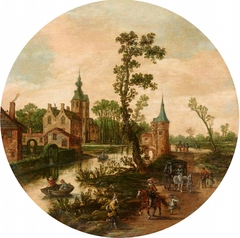 View of a Castle with Tower by Jan van Goyen