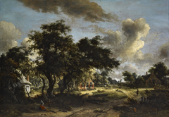 Village among Trees by Meindert Hobbema