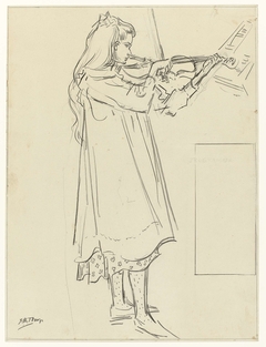 Vioolspelend meisje by Jan Toorop