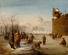 Winter scene after Adriaen van de Velde by Ida Silfverberg