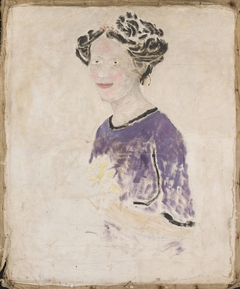 Woman in a lilac dress by Tadeusz Makowski