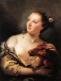 Young Woman with a Macaw by Giovanni Battista Tiepolo