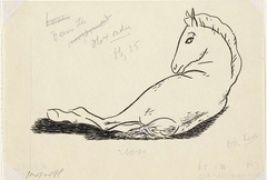 Zonder titel (liggend paard) by Leo Gestel