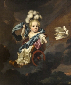 A Child as Venus in a Chariot Drawn by Doves by Nicolaes Maes