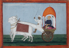 A noble in a bullock cart with canopy by Anonymous