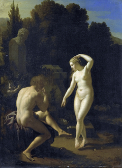 A Nymph Dancing to a Shepherd's Flute-Playing by Adriaen van der Werff