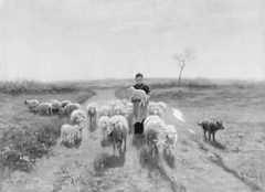 A Shepherdess and Her Flock by Anton Mauve