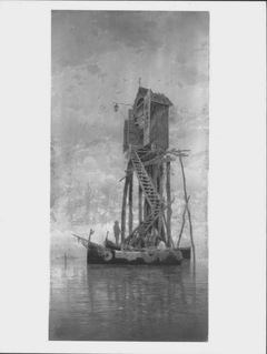 A Shrine to the Madonna on the Venetian Lagoon near Chioggia by Hermann David Salomon Corrodi