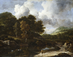 A wooded landscape by Jacob van Ruisdael