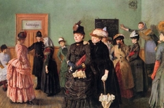 Albertine i politilægens venteværelse by Christian Krohg