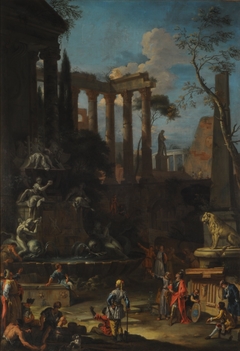 Allegorical tomb of Sir Cloudesley Shovell by school of Sebastiano Ricci