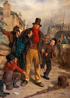 An Irish Emigrant Landing at Liverpool ('Jim Blake landing in Liverpool') by Erskine Nicol