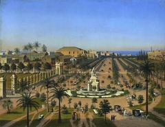 Ansicht der Hauptpromenade Paseo Isabel Segunda in Habana, Westindien by Hubert Sattler