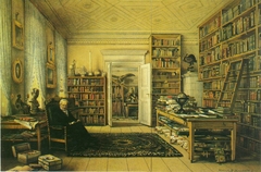 Arbeitszimmer des Alexander von Humboldt in Berlin, Oranienburger Str. 67 by Eduard Hildebrandt