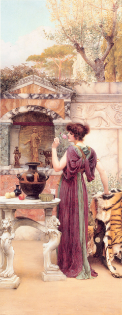 At the Garden Shrine, Pompeii by John William Godward