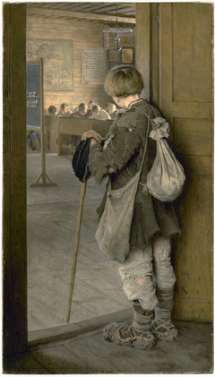 At the School Door by Nikolay Bogdanov-Belsky