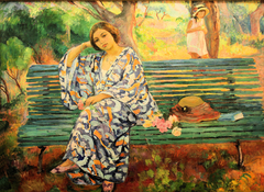 Auf der grünen Bank, Sanary by Henri Lebasque