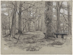 Bankje in het bos by Egbert Rubertus Derk Schaap