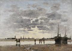 Berck : le retour des barques by Eugène Louis Boudin