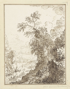 Berglandschap met een rivier by Jan Hendrik Troost van Groenendoelen