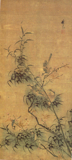 Birds Amidst Blossoming Plum and Bamboo by Lin Liang