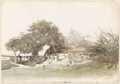 Boerderijen te Waalsdorp by Johannes Bosboom