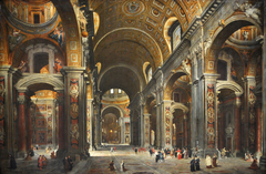 Cardinal Melchior de Polignac Visiting St. Peter by Giovanni Paolo Panini