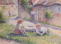 Children on a Farm by Camille Pissarro