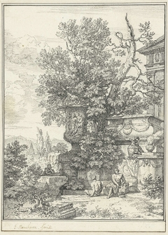 Classicistisch landschap by Isaac de Moucheron