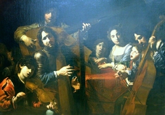 Concert à sept personnages et un buveur by Valentin de Boulogne