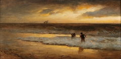 Crab Fishermen on the Beach by Albert Flamm