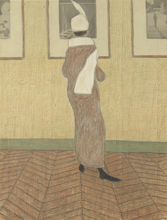 Dame in expositie by Léon Spilliaert