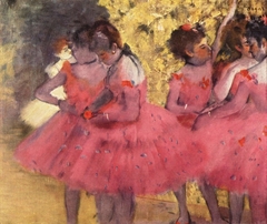 Dancers in Red Skirts by Edgar Degas